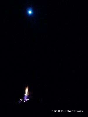 Campfire and Full Moon